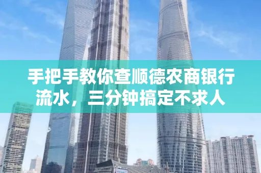 手把手教你查顺德农商银行流水,三分钟搞定不求人