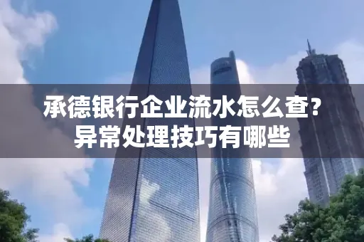承德银行企业流水怎么查?异常处理技巧有哪些