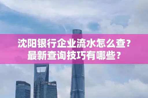 沈阳银行企业流水怎么查?最新查询技巧有哪些?
